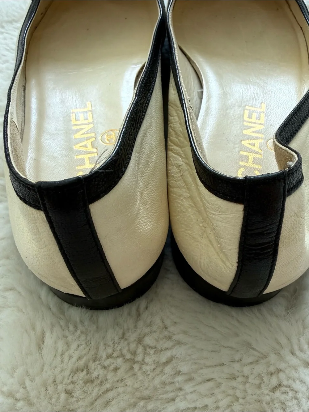 CHANEL women ballet shoes black/white size 36 EU Authentic